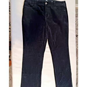 St Johns Bay Women's Black Corduroy Pants Classic Fit Straight Leg Sz 14P